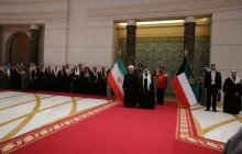 President Rouhani arrives in Kuwait/Emir of Kuwait officially receives Dr Rouhani at airport/Kuwaiti prince, PM, ministers attend welcoming ceremony