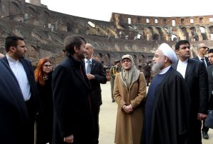 بازدید رییس جمهوری از یکی از آثار روم باستان در پایتخت ایتالیا 
