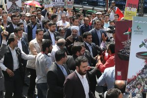 شرکت رییس جمهوری در راهپیمایی روز جهانی قدس