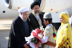 آغاز سی اُمین سفر استانی کاروان تدبیر و امید/ رییس جمهوری وارد استان کهگیلویه و بویر احمد شد