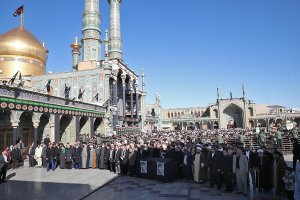 حضور دکتر روحانی در مراسم تشییع پیکر آیت الله العظمی موسوی اردبیلی