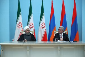 نشست مطبوعاتی با حضور روسای جمهور ایران و  ارمنستان 