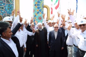 با حضور رییس جمهور بهره برداری از فازهای ١٧ و ١٨ میدان گازی پارس جنوبی در عسلویه آغاز شد