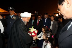 ورود  و مصاحبه دکتر روحانی در فرودگاه دهلی نو هند