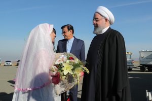 ورود دکتر روحانی به شهرستان خوی