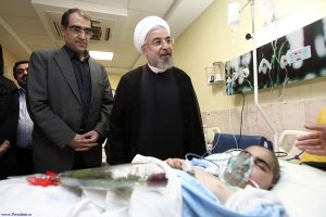 عیادت رییس‌ جمهوری از بیماران بیمارستان شهدای تجریش