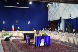 جلسه هیات دولت در حضور تصویری رهبر معظم انقلاب اسلامی