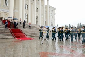 Emomali Rahmon officially welcomes Dr Raisi at the Palace of the Nation in Dushanbe