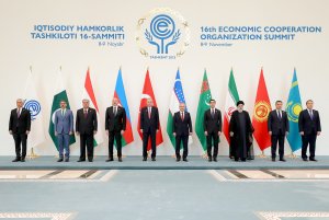 Posing for photos at the 16th ECO Summit
