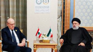 الدکتور رئیسی: المقاومة حاجة المنطقة‌ الیوم و المصالحة و التراجع أمام العدو الصهیونی أمر مرفوض/ اجراءات حرکة حزب الله اللبنانیة  تعتمد علی نهج العقلانیة و الحکمة/ أعرب رئیس الوزراء اللبنانی عن تقدیره لجهود الدکتور رئیسی الدبلوماسیة لایجاد الوحدة و التناغم فی العالم الاسلامی حول القضیة الفلسطینیة و مساعدة المظلومین فی قطاغ غزة