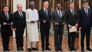 تسلیم استوارنامه سفرای کشورهای نیکاراگوئه، بوسنی و هرزگوین، بورکینافاسو، بلژیک، آفریقای جنوبی، ژاپن و ازبکستان