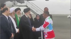 خوش‌آمدگویی قهرمان بازی‌های پارآسیایی هانگژو به رئیس‌جمهور/ فرودگاه بندرعباس

