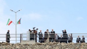 Joint visit of presidents of Iran and Azerbaijan to Qiz Qalasi Dam