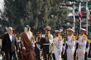 استقبال رسمی رئیس جمهور از امیر قطر
