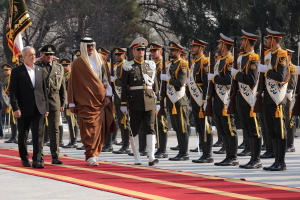استقبال رسمی رئیس جمهور از امیر قطر