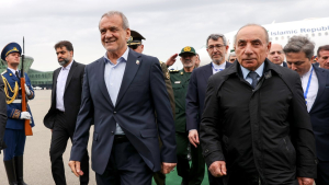 President Pezeshkian arrives in Baku for official visit
