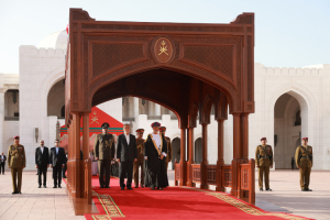 مراسم استقبال رسمی سلطان عمان از رئیس جمهور