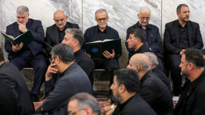 Pezeshkian attends ceremony to honor assassinated IRGC intelligence chief

