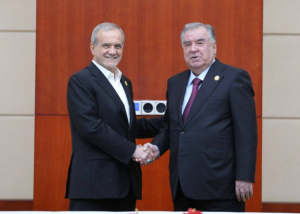 دیدار دکتر پزشکیان و رییس جمهور تاجیکستان