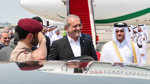 Iranian president arrives in Doha, Qatar 