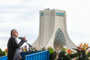 Iran president addresses demonstrators at Feb. 11 rally in Tehran