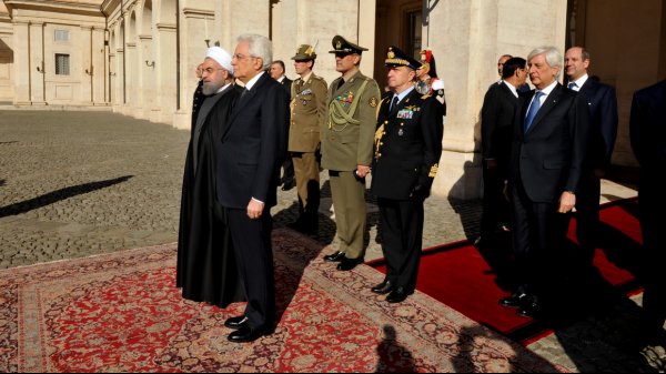 President Rouhani received by Italian President