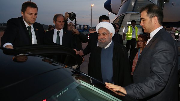 President Rouhani arrives in Istanbul 