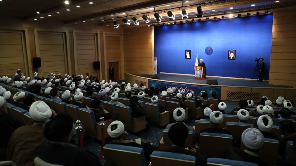 Pensions rose 3.5 times in this gov’t/Constructive interaction with world, economic calm, helping the deprived gov’t goal/Steps taken for JCPOA’s survival positive so far/Young generation believes in God; let’s believe in them/Clergy taking political sides wrong, useless
