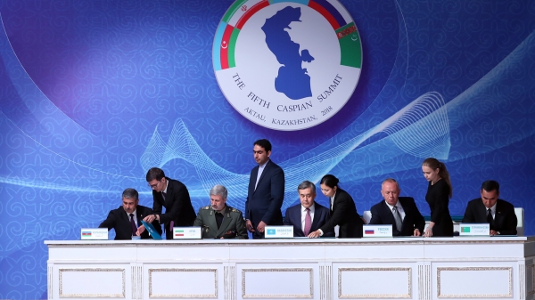 Caspian Sea Legal Regime Convention inked by 5 states/Caspian Sea littoral states sign 6 strategic, economic pacts

