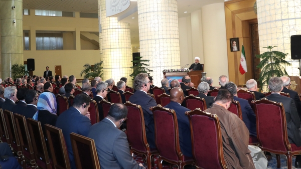 US’ unjust sanctions 100% inhumane, terrorist act against entire Iranian nation/ All economic indices show Iran is fully stable, we’ve overcome sanctions/ Gen. Soleimani was after regional peace, stability/ Gen. Soleimani could easily eliminate American generals, but he didn’t/ Palestinian land belongs to Palestinians; US’ plan anti-human-rights

