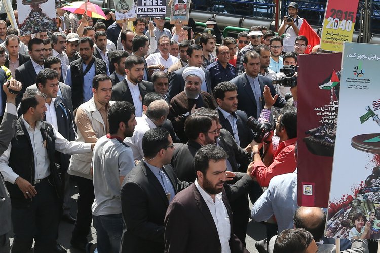 شرکت رییس جمهوری در راهپیمایی روز جهانی قدس