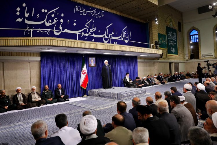 متن سخنان رییس جمهور در دیدار مسئولان و کارگزاران نظام با رهبر معظم انقلاب