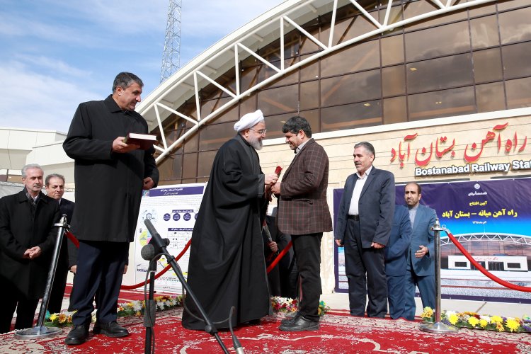 راه آهن میانه- بستان آباد افتتاح شد