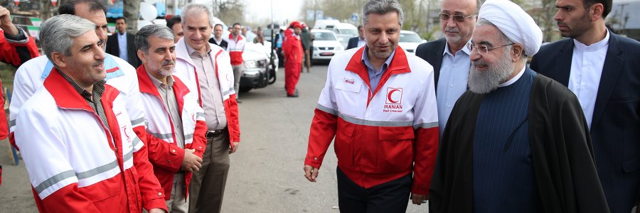 دیدار صمیمی و قدردانی دکتر روحانی از خدمات و زحمات تلاشگران هلال احمر
