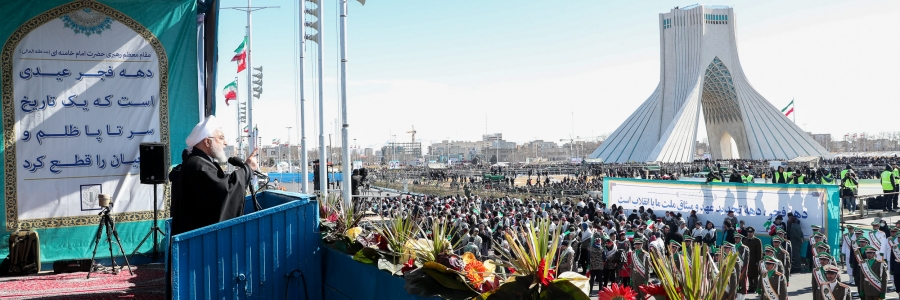 رئیس جمهور در اجتماع بزرگ مردم تهران در مراسم راهپیمایی 22 بهمن