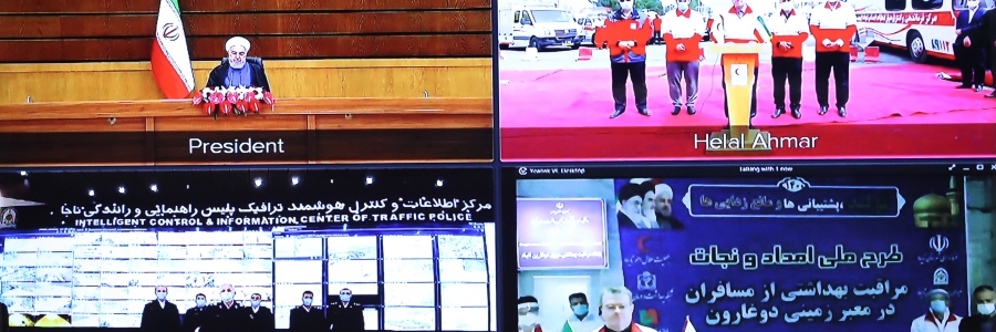 ارتباط تصویری با مرکز کنترل ترافیک راهور ناجا و پایگاه های امدادی هلال احمر