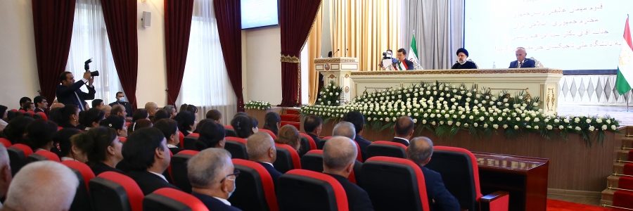 آیت الله رئیسی در جمع دانشجویان و اساتید دانشگاه ملی تاجیکستان