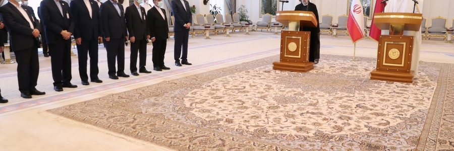 کنفرانس مطبوعاتی آیت الله رییسی و امیر قطر