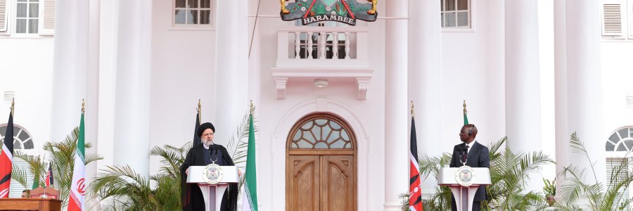 دست همه دولت‌های آفریقایی را برای همکاری به گرمی می‌فشاریم/ ایران امروز کشوری پیشرفته و فناور است و آمادگی دارد تجربیات خود را با کشور و مردم عزیز کنیا به اشتراک بگذارد/ هدف‌گذاری افزایش 10 برابری حجم مراودات تجاری فیمابین در گام اول