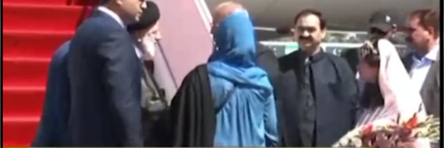 استقبال رسمی نخست وزیر پاکستان از رئیس‌جمهور ایران
