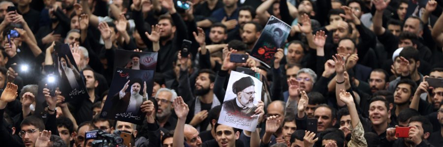 مراسم وداع با پیکر رئیس جمهور شهید و همراهان در مصلی تهران