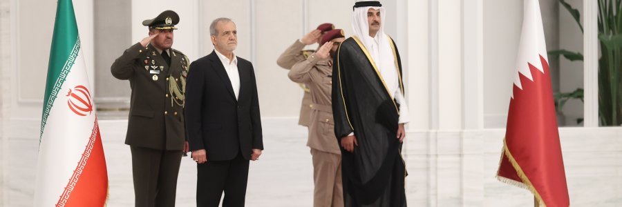 استقبال رسمی امیر قطر از رئیس جمهور