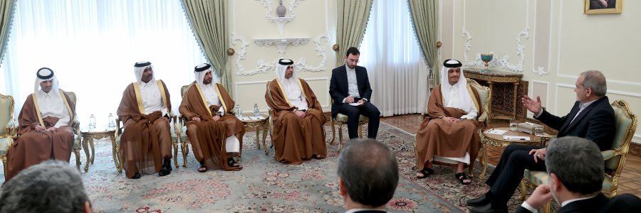 دکتر پزشکیان: ایران بر روابط گسترده‌تر و عمیق‌تر با کشور دوست و همسایه قطر تأکید دارد/ نخست وزیر قطر: همواره برای ایران یک همپیمان قوی و مورد اعتماد خواهیم بود
