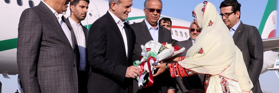 ورود رئیس جمهور به شهر چابهار