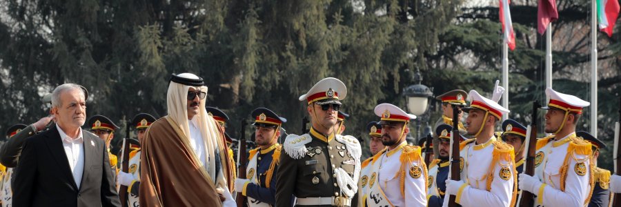 استقبال رسمی رئیس جمهور از امیر قطر