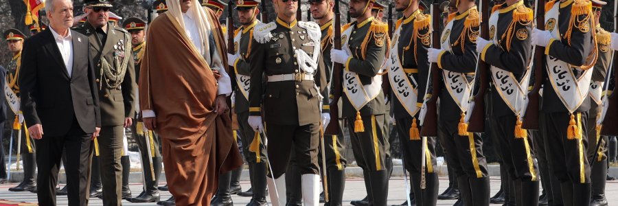 استقبال رسمی رئیس جمهور از امیر قطر