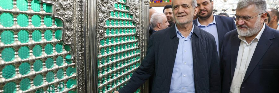 دکتر پزشکیان بارگاه امام‌زاده جعفر بن موسی الکاظم (ع) را زیارت کرد
