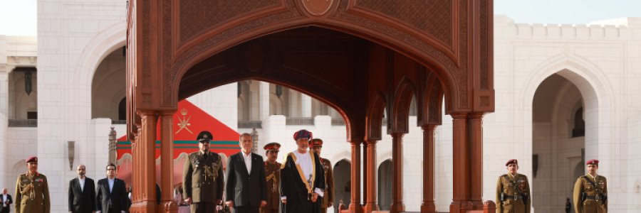 مراسم استقبال رسمی سلطان عمان از رئیس جمهور