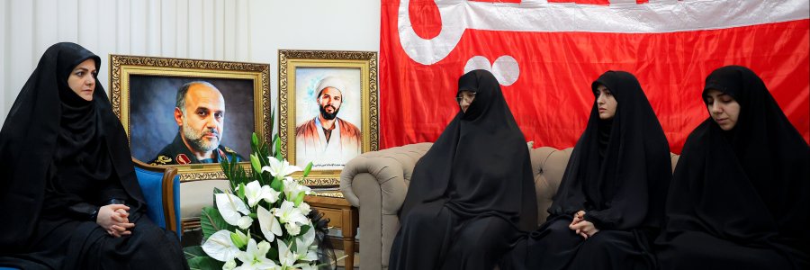 دیدار زهرا پزشکیان با خانواده شهید غلامعلی رشید به نمایندگی از رییس‌جمهور