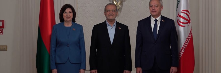 دیدار رئیس مجلس شورای جمهوری مجمع ملی و رئیس مجلس نمایندگان مجمع ملی بلاروس با دکتر پزشکیان